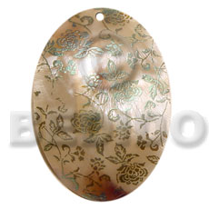 Oval 50mm kabibe shell Hand Painted Pendants