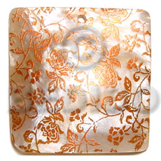 hand made Square 50mm kabibe shell Hand Painted Pendants