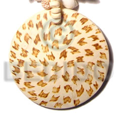 50mm round coco pendant  tiger burning design - Hand Painted Pendants