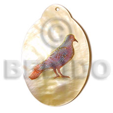 Oval mop 45mm handpainted Hand Painted Pendants