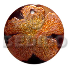 hand made Round 40mm blacktab Hand Painted Pendants