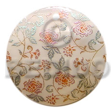 hand made Round 35mm hammershell Hand Painted Pendants