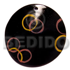 55mm handppainted round blacktab Hand Painted Pendants