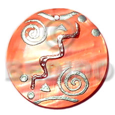 hand made 55mm handppainted embossed Hand Painted Pendants