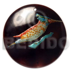 hand made Round 40mm blacktab handpainted Hand Painted Pendants