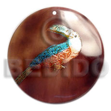 Round 40mm blacktab handpainted Hand Painted Pendants