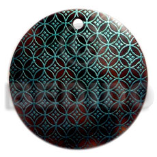 Round 40mm blacktab handpainted Hand Painted Pendants