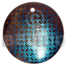 Round 40mm blacktab handpainted Hand Painted Pendants