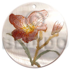 hand made Round 50mm kabibe shell Hand Painted Pendants