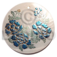 hand made Round 50mm kabibe shell Hand Painted Pendants
