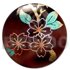 hand made Round 40mm blacktab handpainted Hand Painted Pendants