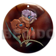 hand made Round 40mm blacktab handpainted Hand Painted Pendants