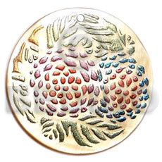 hand made Round 45mm mop handpainted Hand Painted Pendants