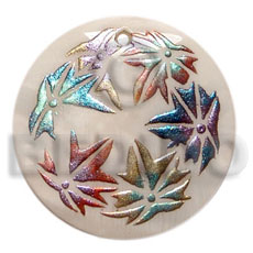 Round 50mm kabibe shell Hand Painted Pendants