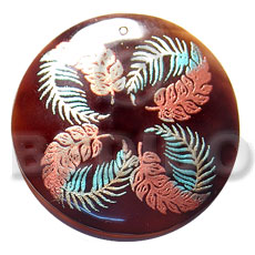 Round 50mm blacktab shell Hand Painted Pendants