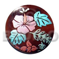 Round 50mm blacktab shell Hand Painted Pendants