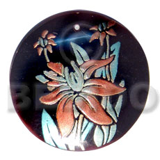 Round 50mm blacktab shell Hand Painted Pendants