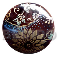 Round 50mm blacktab shell Hand Painted Pendants