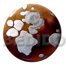 hand made Round 50mm blacktab shell Hand Painted Pendants
