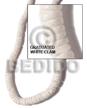 hand made Graduated white clam Heishe Shell Beads