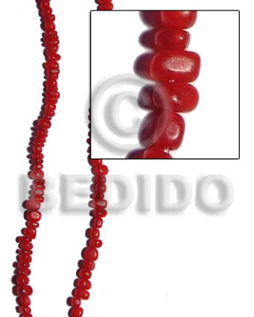 Horn nuggets in red 9mmx6mm