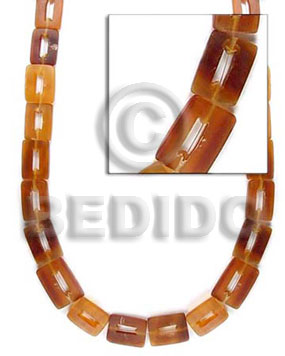 golden horn rectangle  hole - Horn Flat Rectangular Disc Beads
