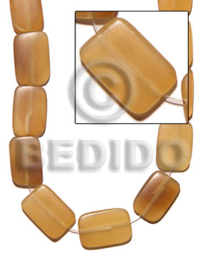 Amber horn flat rectangular