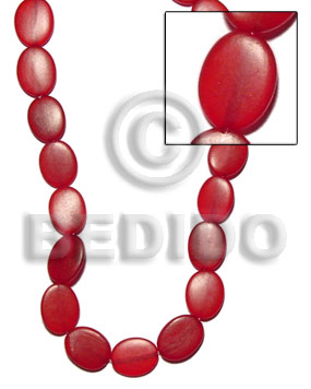 Red horn flat oval 16mmx22mm Horn Flat Rectangular Disc Beads