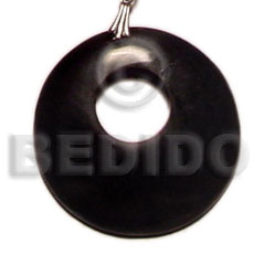 round black horn  hole 40mm - Horn Pendant Bone Pendants