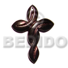 Horn twisted cross 40mm Horn Pendants