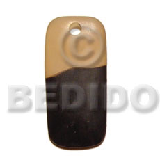 rectangular transparent/black horn 35mm - Horn Pendants