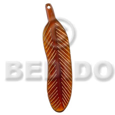 40mmx15mm golden amber horn leaf Horn Pendants