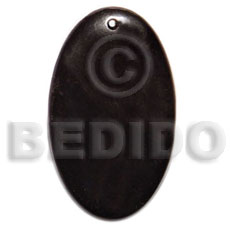 40mmx20mm oval black horn Horn Pendants