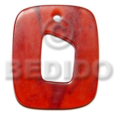 hand made 40mmx35mm rectangular rounded edges Horn Pendants