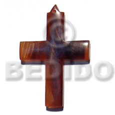 55mmx38mm golden amber horn cross