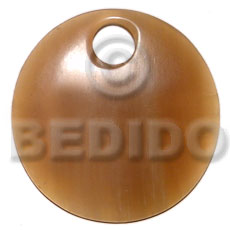 55mm white horn round - Horn Pendants