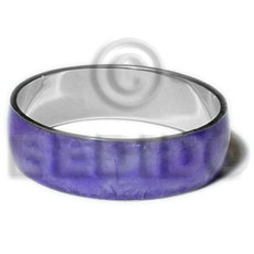 laminated lavender capiz  in 3/4 inch  stainless metal / 65mm in diameter - Inlaid Metal Bangles