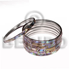 hand made Laminated inlaid paua abalonel in Inlaid Metal Bangles