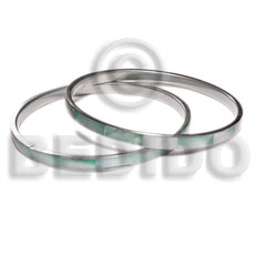 hand made Laminated hammershell green in 5mm Inlaid Metal Bangles
