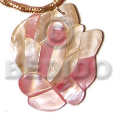 Inlaid rose hammershell 40mm Inlaid Pendants