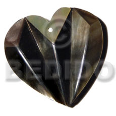 36mmx36mm laminated blacklip accordion heart Inlaid Pendants