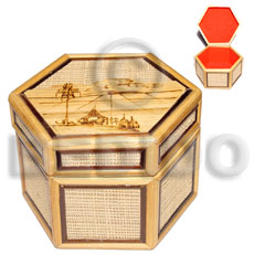 Bamboo raffia jewelry box Jewelry Box