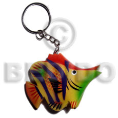 Fish handpainted wood keychain 48mmx60mm Keychain