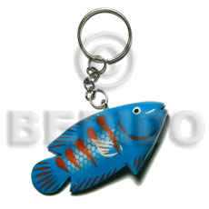 Fish handpainted wood keychain 73mmx35mm Keychain