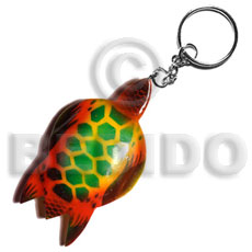 sea turtle handpainted wood keychain 85mmx50mm / can be personalized  text - Keychain