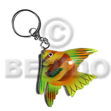 fish handpainted wood keychain 65mmx90mm / can be personalized  text - Keychain