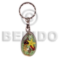 sigay  laminated seahells / can be personalized  text inside - Keychain