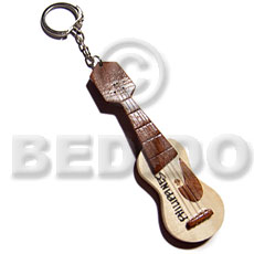 hand made 100mmx30mm polished wooden guitar Keychain