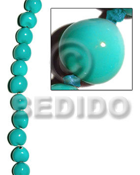 kukui seed / aqua blue / 16 pcs. per strand - Kukui Lumbang Nuts Beads