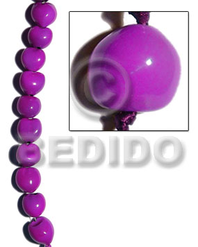 kukui seed / lilac / 16 pcs. per strand - Kukui Lumbang Nuts Beads